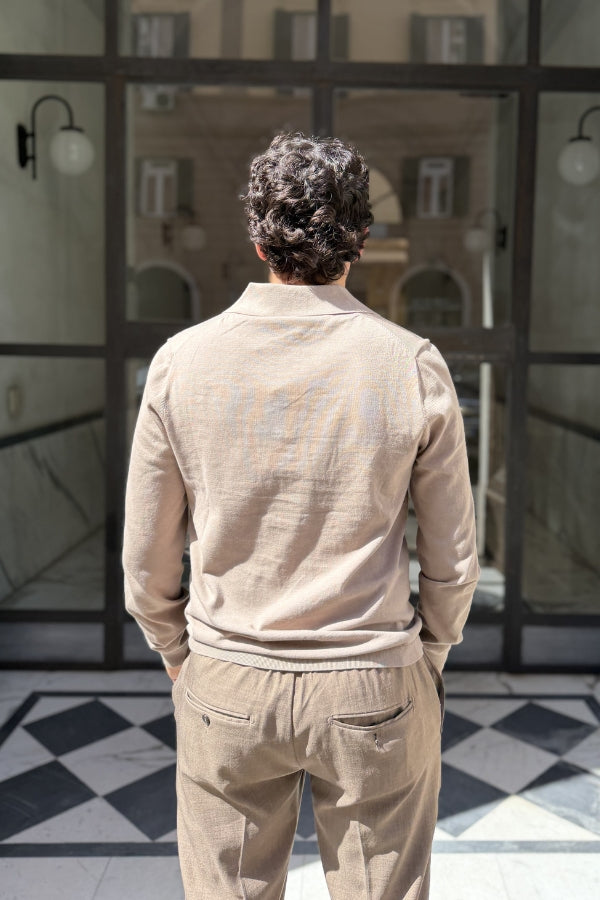 Four Brothers - Polo Manica Lunga Beige