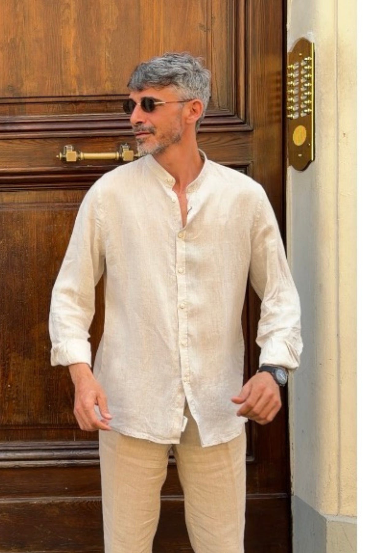 Four Brothers - Camicia Koreana Beige