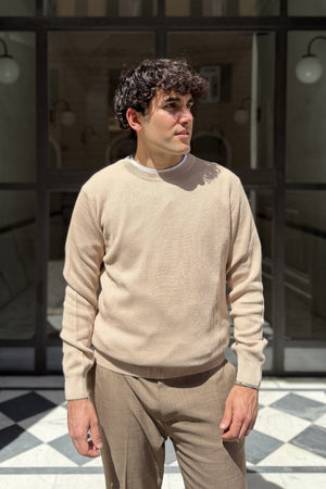 Four Brothers - Maglione a Costa Inglese Beige