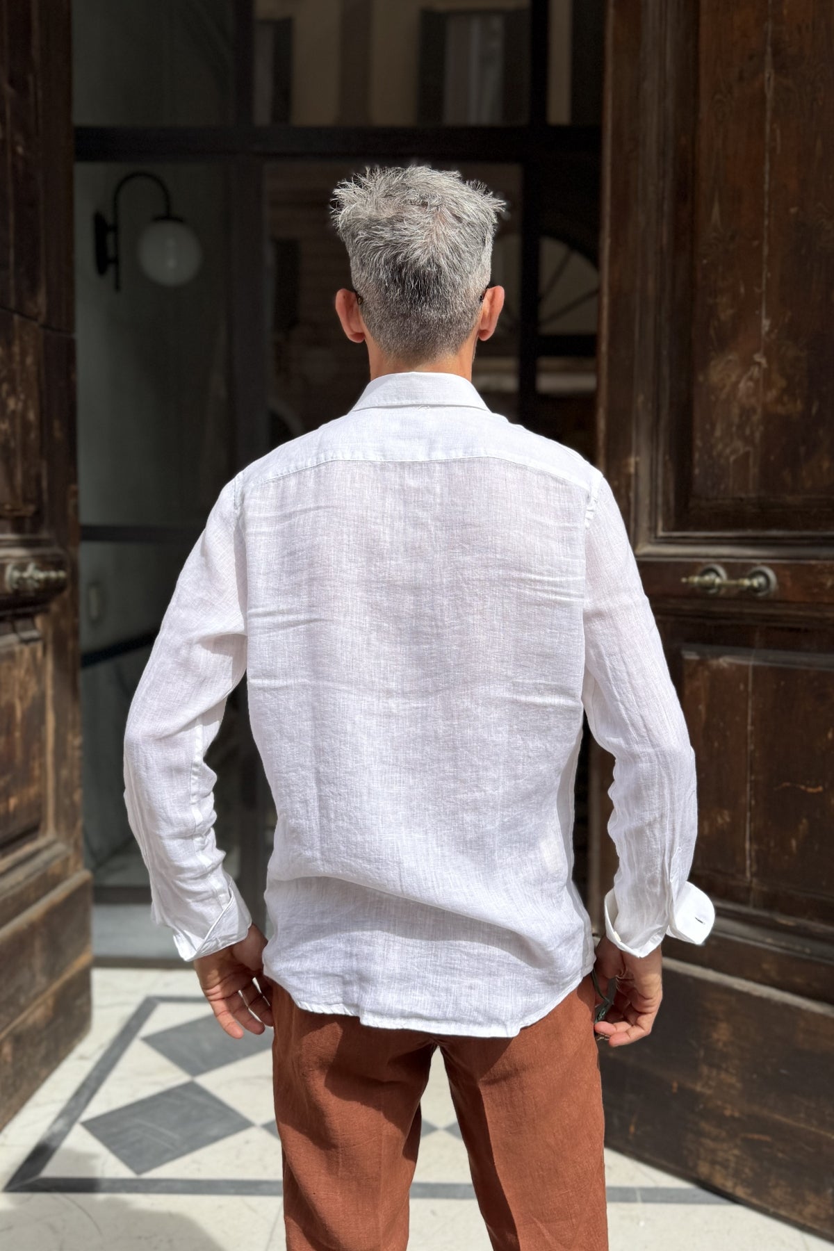Four Brothers - Camicia Puro Lino Bianco