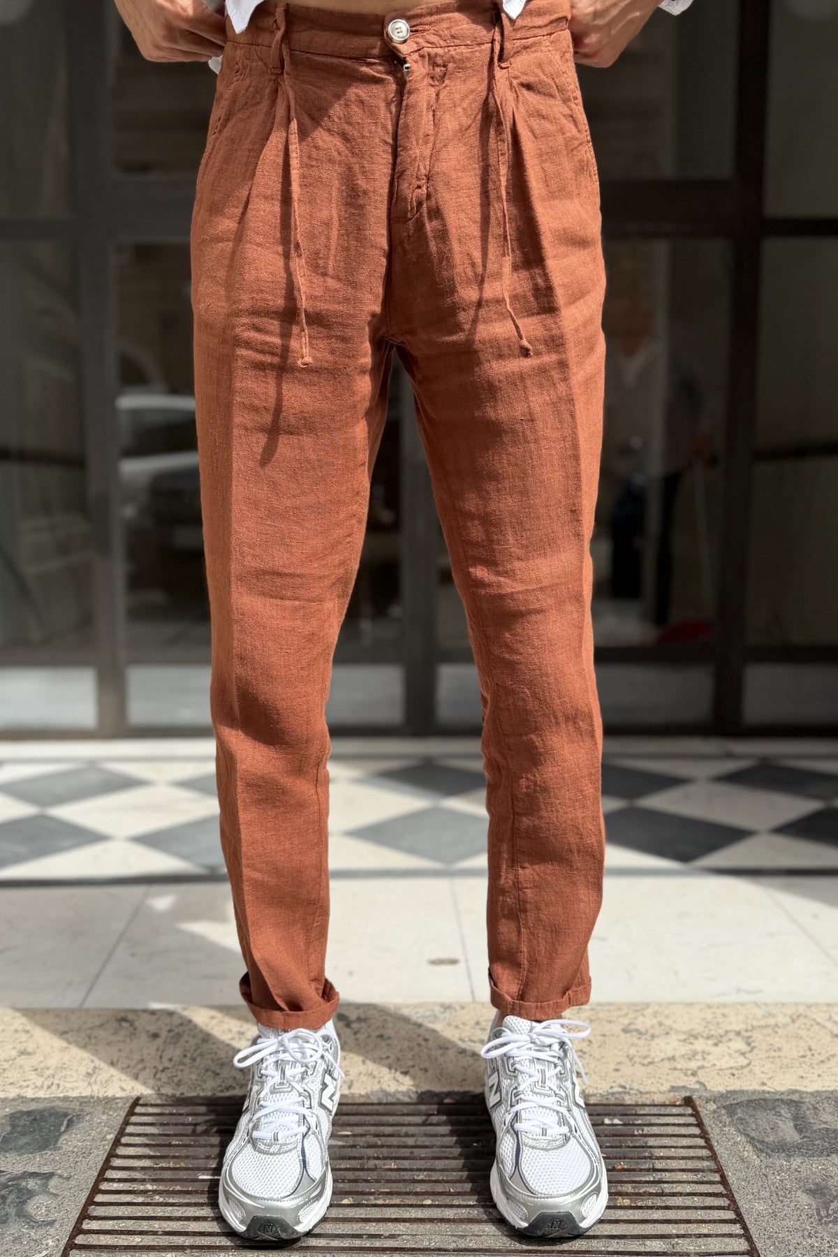 Four Brothers - Pantalaccio Puro Lino Coccio