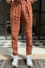 Four Brothers - Pantalaccio Puro Lino Coccio