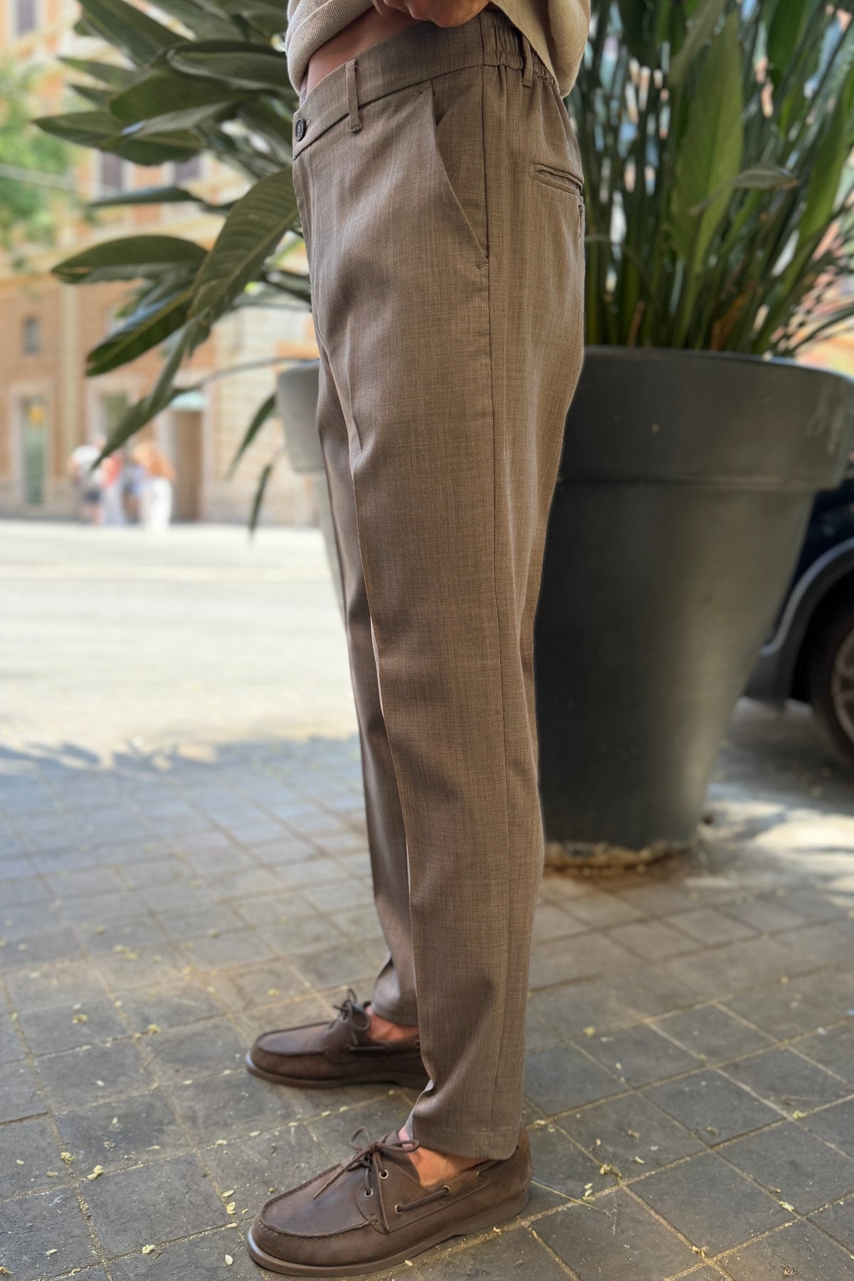 Pantalone Capri Fit Corda - vista laterale