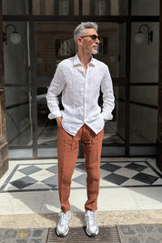Four Brothers - Camicia Puro Lino Bianco