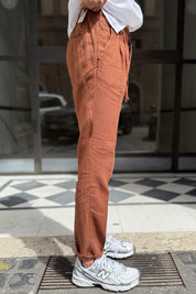 Four Brothers - Pantalaccio Puro Lino Coccio