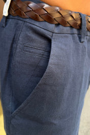 Pantalone Lino Blu - dettaglio tasca