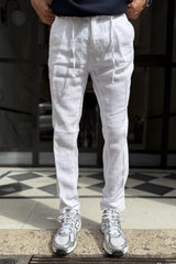Four Brothers - Pantalaccio Puro Lino Bianco