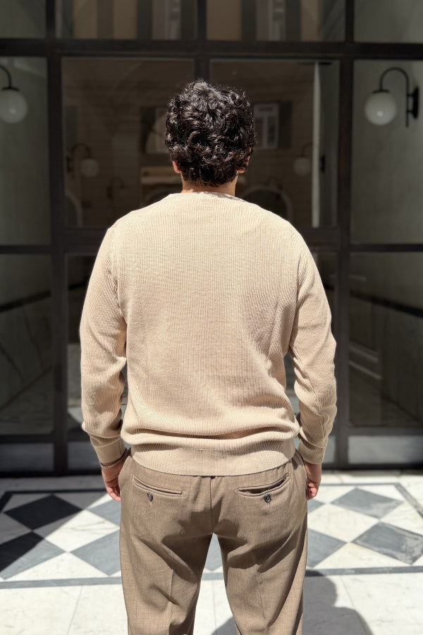 Four Brothers - Maglione a Costa Inglese Beige
