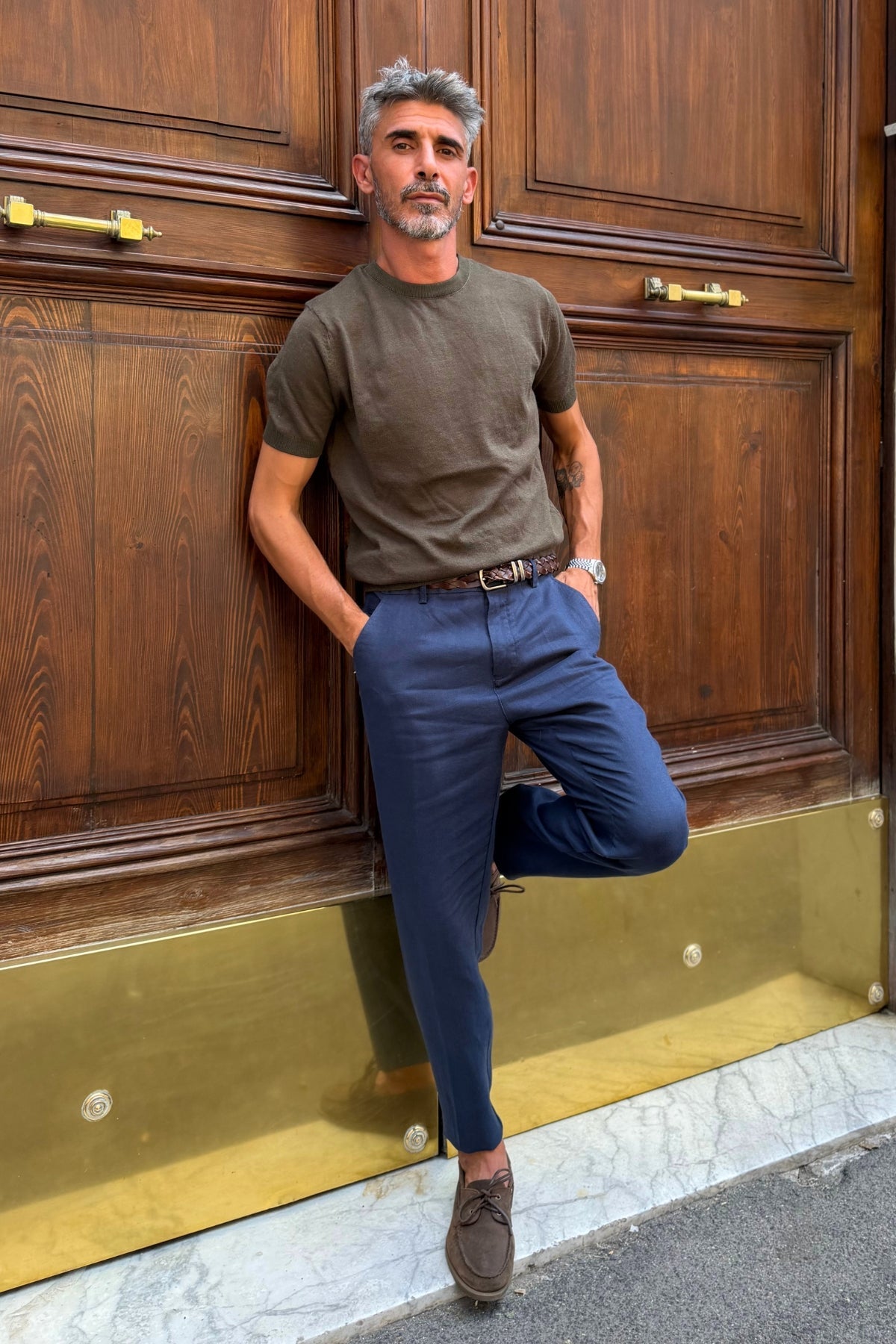 Pantalone Lino Blu - look completo