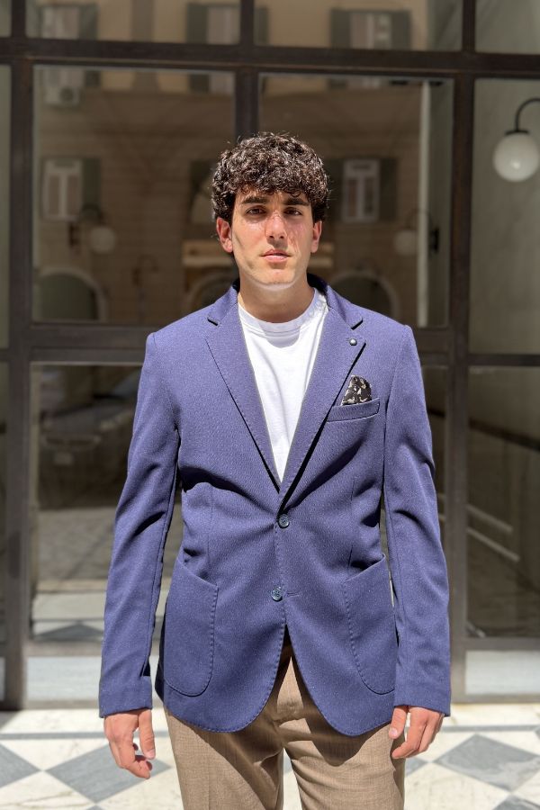 Four Brothers - Blazer Monopetto Blu