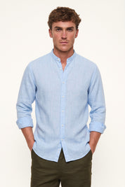 Four Brothers - Camicia Koreana Celeste