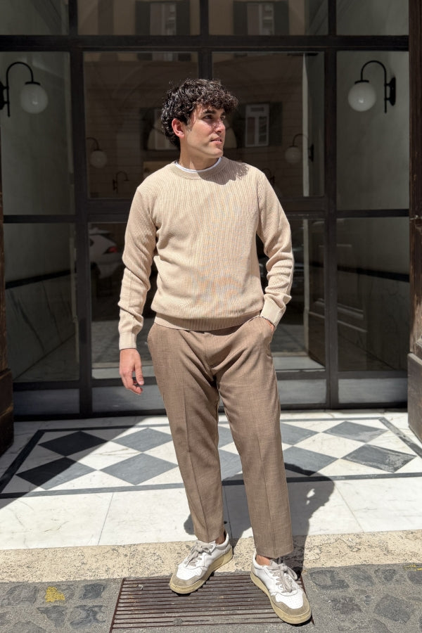 Four Brothers - Maglione a Costa Inglese Beige