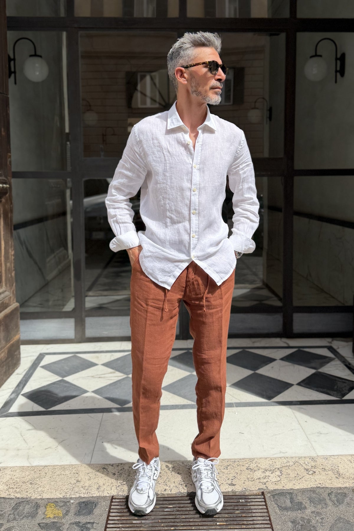 Four Brothers - Pantalaccio Puro Lino Coccio