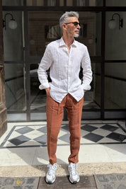Four Brothers - Pantalaccio Puro Lino Coccio