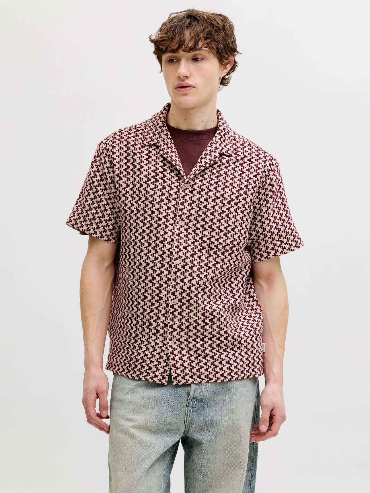 Jack&Jones - Camicia Relaxed Rosso Cabernet