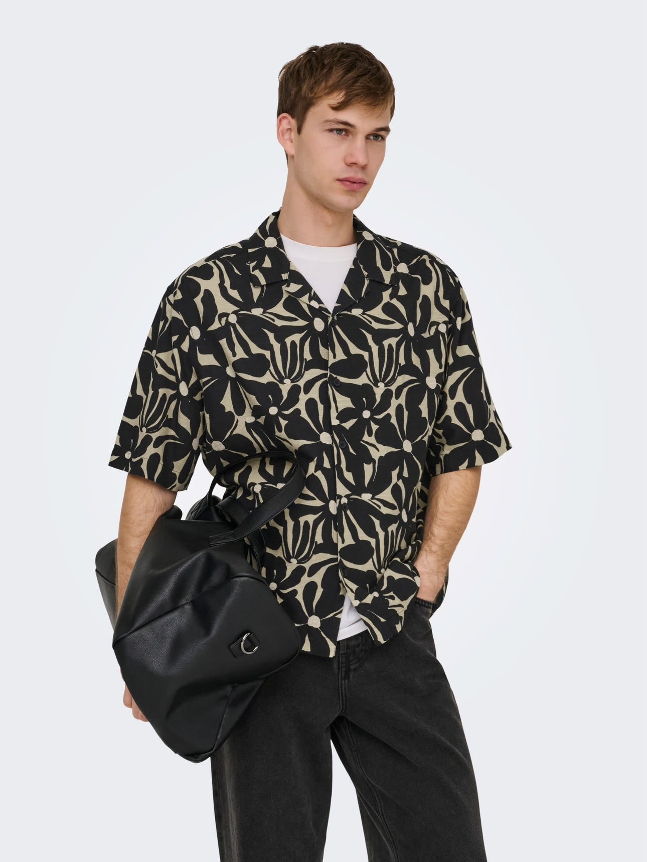 Only & Sons - Camicia Hawaiana Floral Black