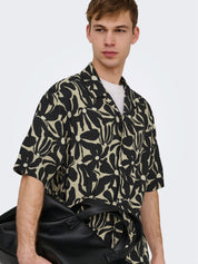 Only & Sons - Camicia Hawaiana Floral Black