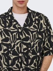 Only & Sons - Camicia Hawaiana Floral Black