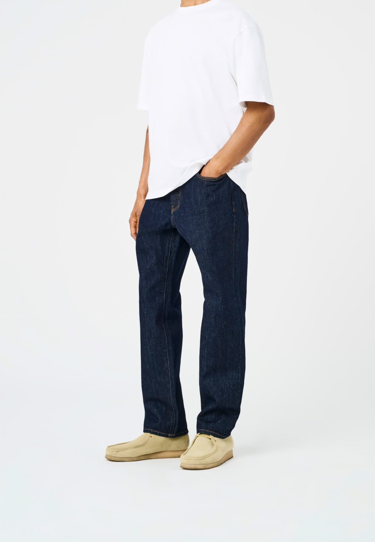 ONSEdge Straight Jeans dark blue - fronte su fondo bianco