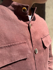 Seinse - Giubbino in Lino Marrone