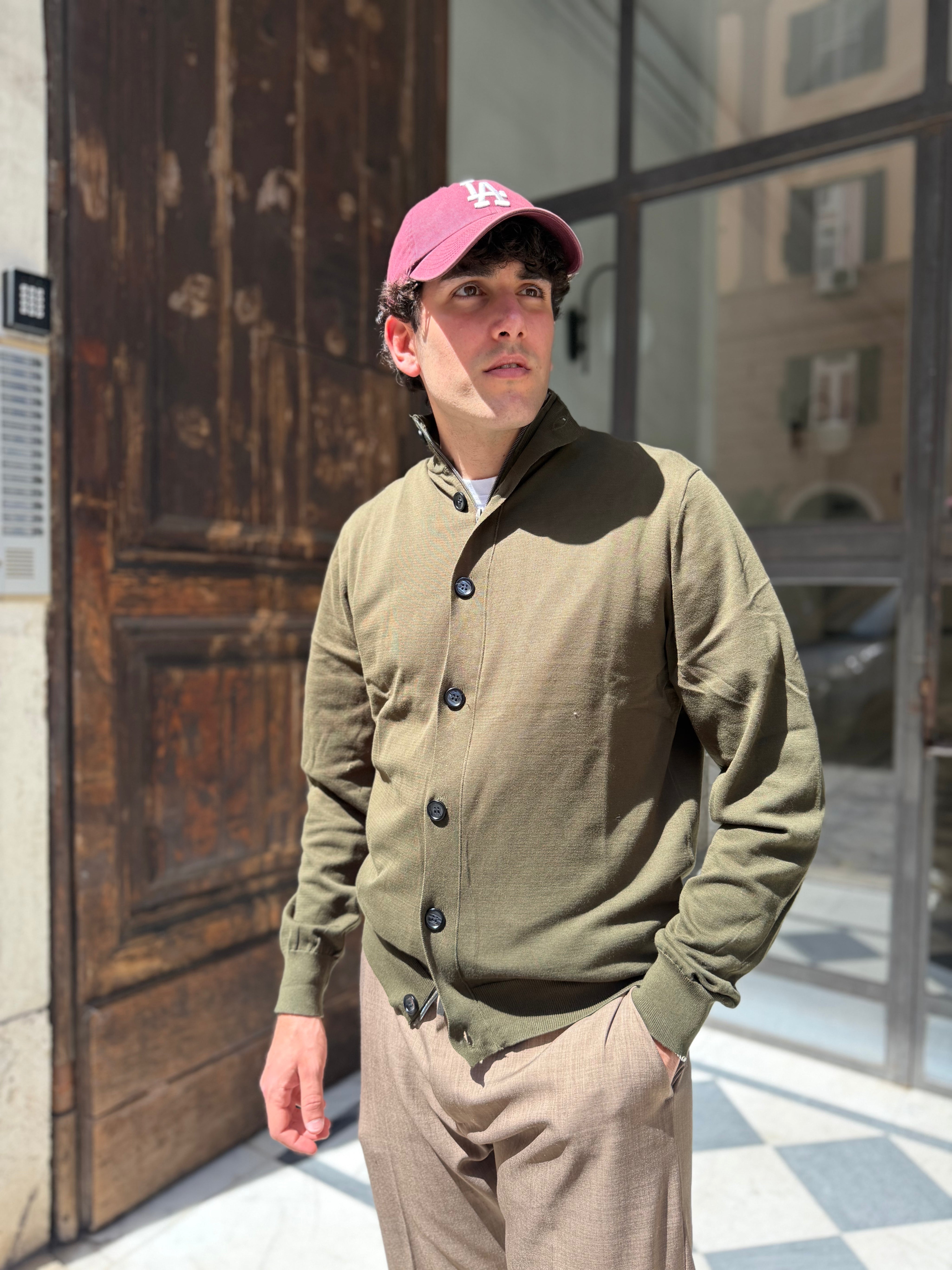 Four Brothers - Cardigan con bottone e zip