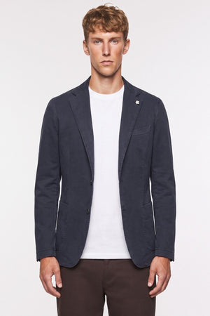 Four Brothers- Blazer Monopetto Cotone Blu