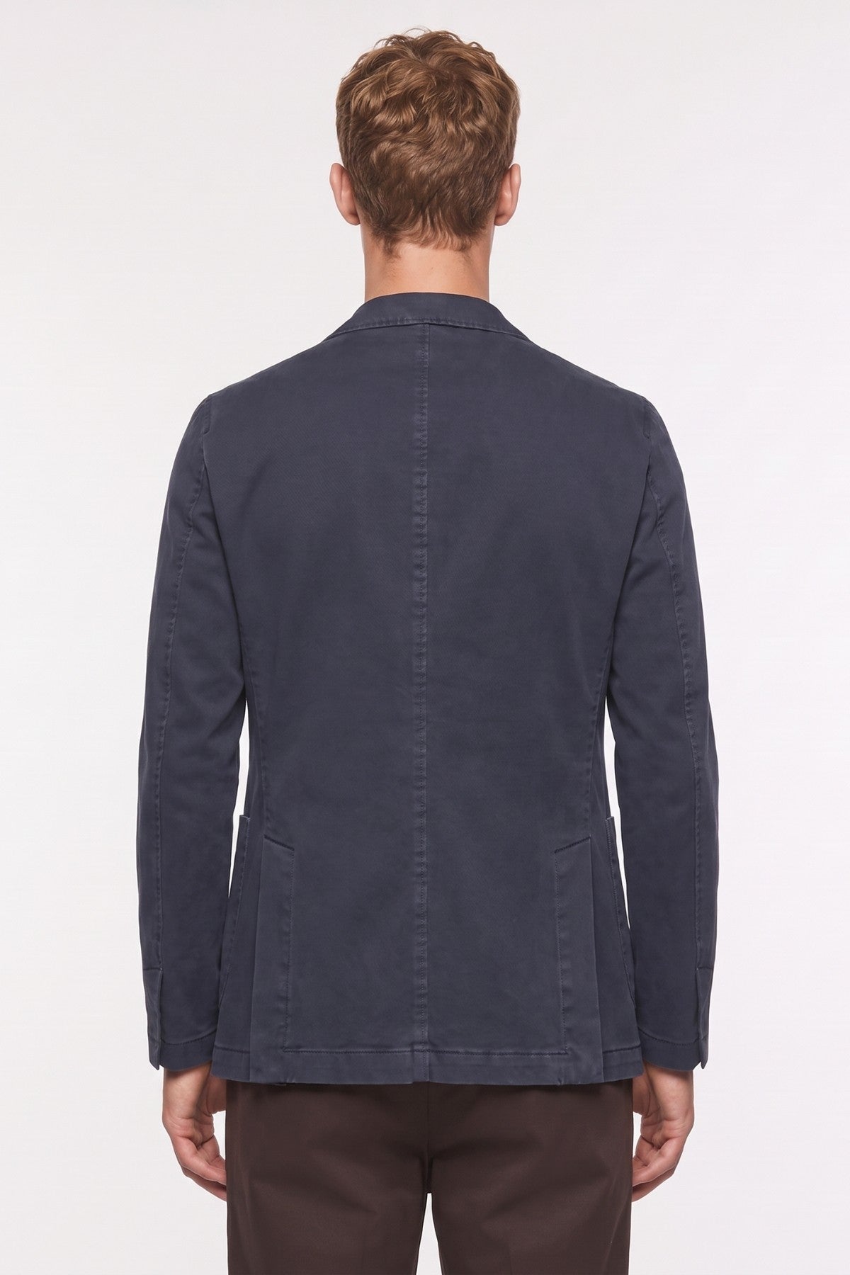 Four Brothers- Blazer Monopetto Cotone Blu