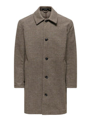 Cappotto pied-de-poule - fronte su fondo bianco