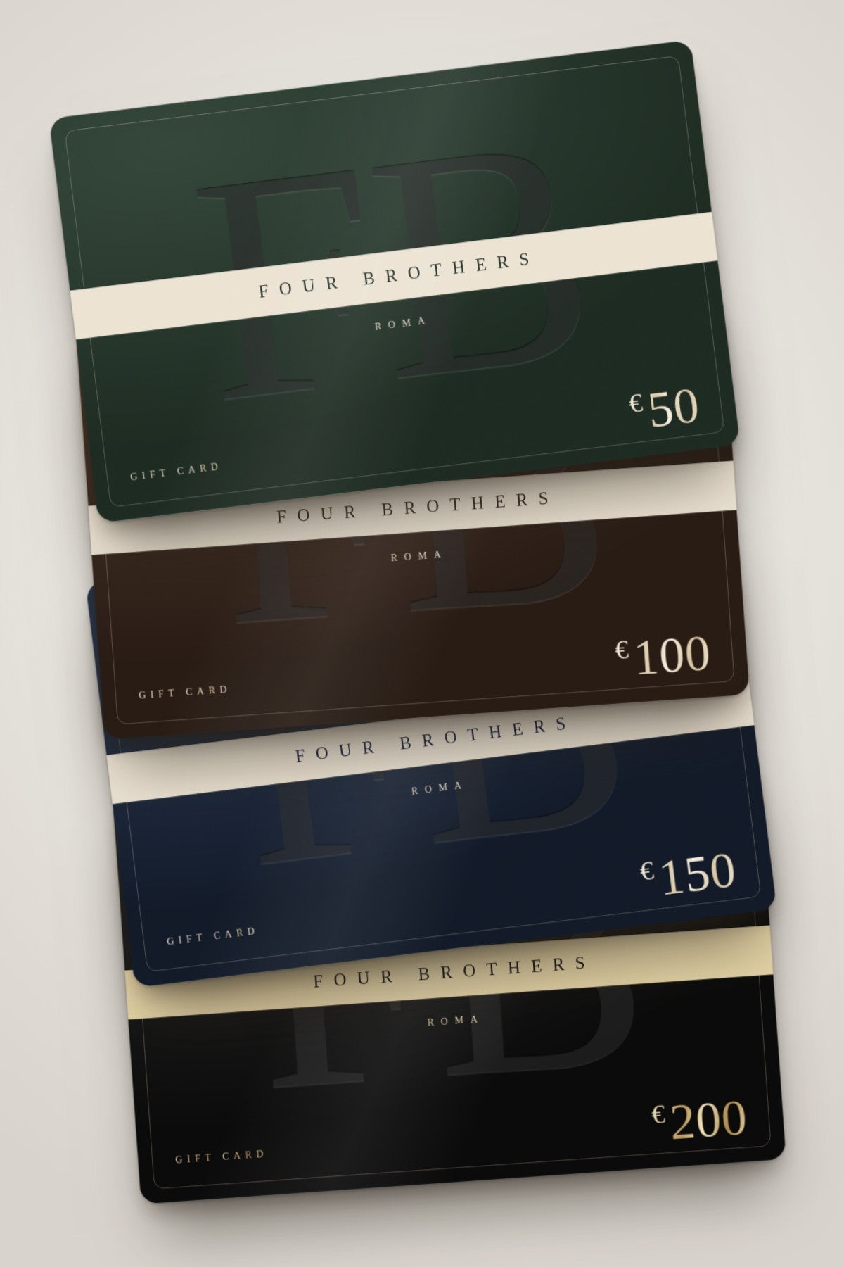 Four Brothers Gift Card da 50, 100, 150 e 200 €