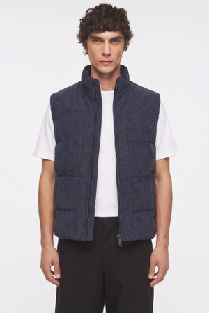 Seinse- Gilet Imbottito Velluto Blu