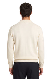 Portocervo- Maglione Mezza Zip Cotone Panna