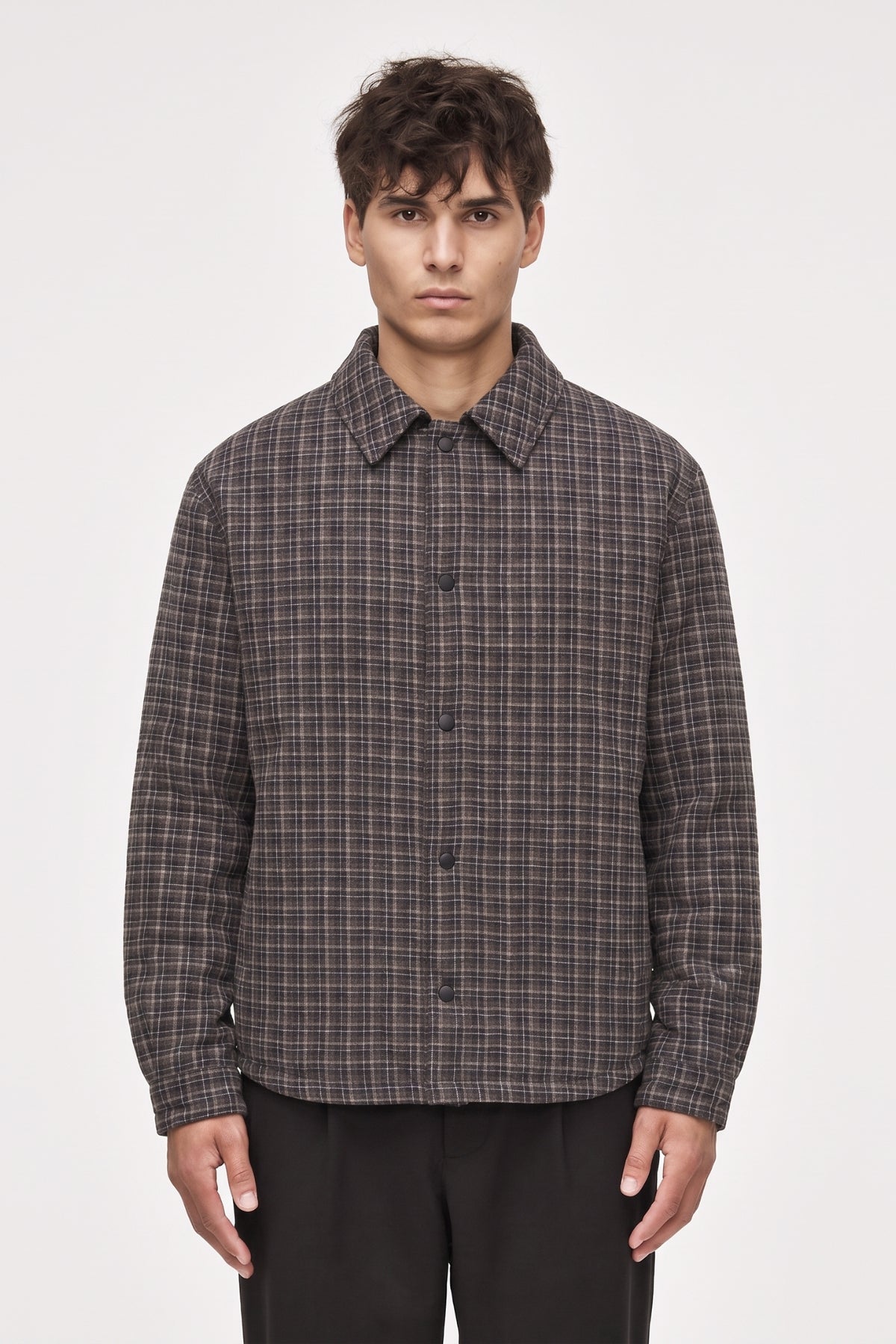 ONLY & SONS- Giacca Imbottita Trapuntata Quadri Grigio