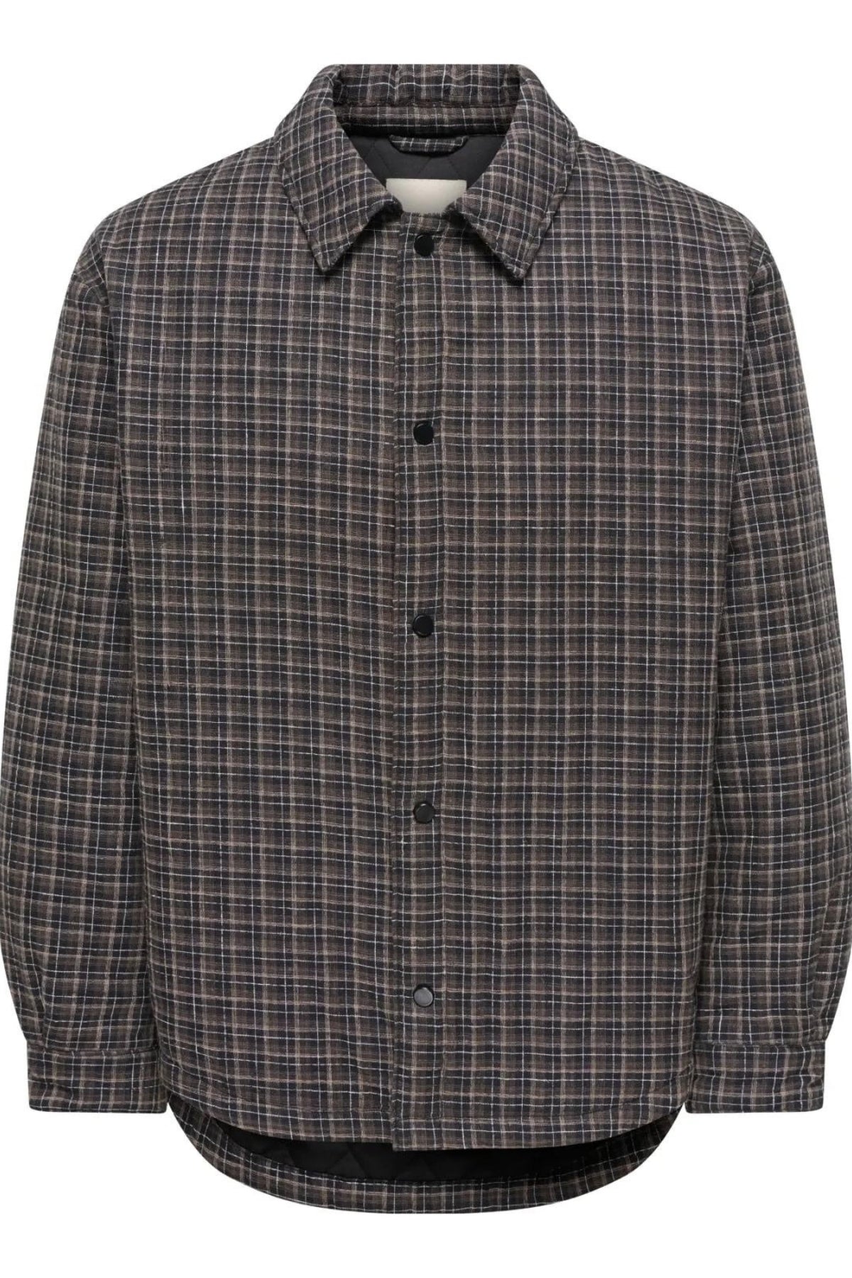 ONLY & SONS- Giacca Imbottita Trapuntata Quadri Grigio
