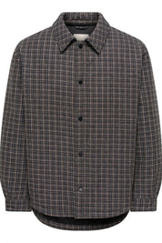 ONLY & SONS- Giacca Imbottita Trapuntata Quadri Grigio