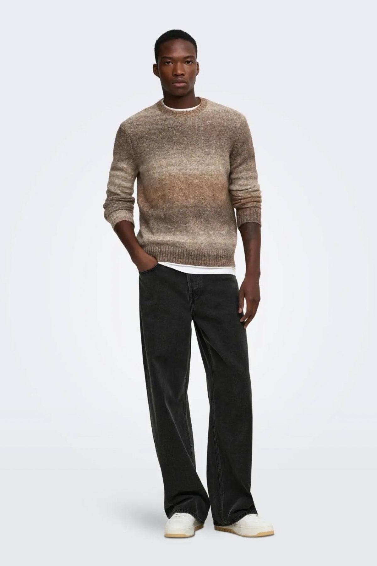 ONLY & SONS- Maglione a Fantasia Marrone