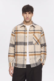 Seinse- Overshirt Flanella Quadri Beige