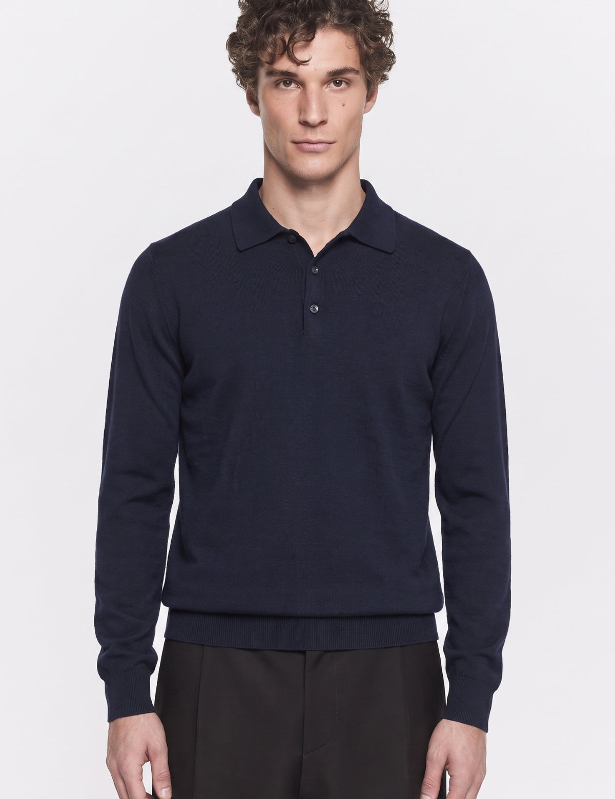 Four Brothers- Polo Lana Merino Blu