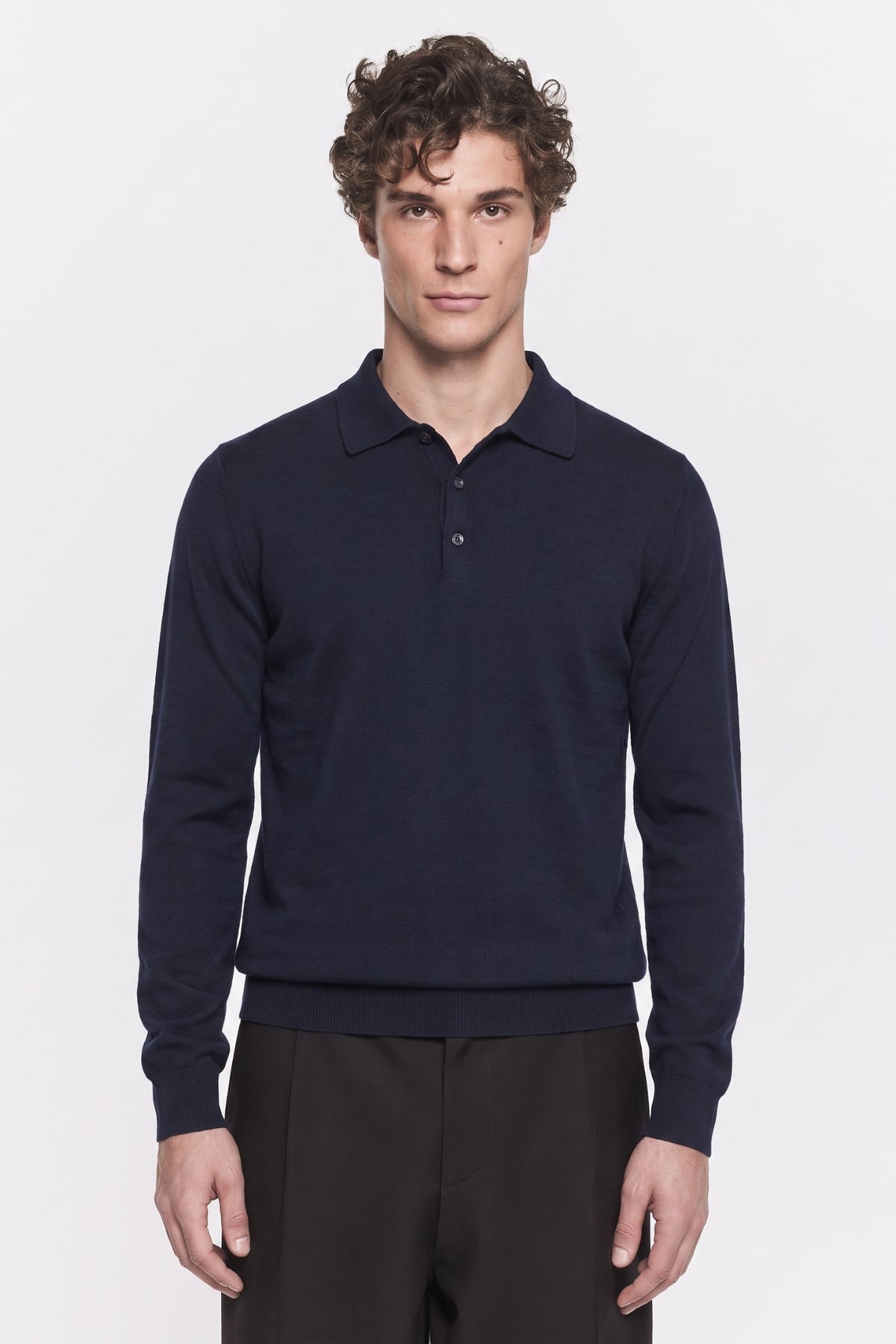 Four Brothers- Polo Lana Merino Blu