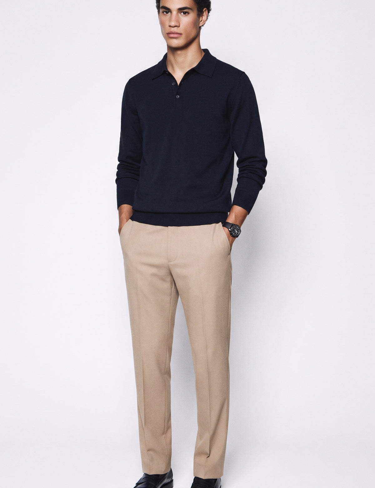 Four Brothers- Polo Lana Merino Blu