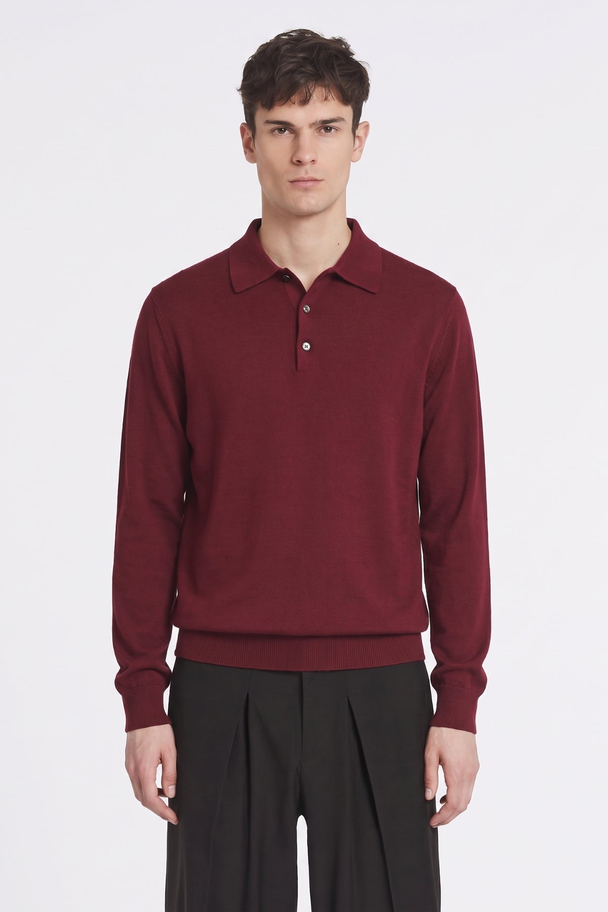 Four Brothers- Polo Lana Merino Bordeaux