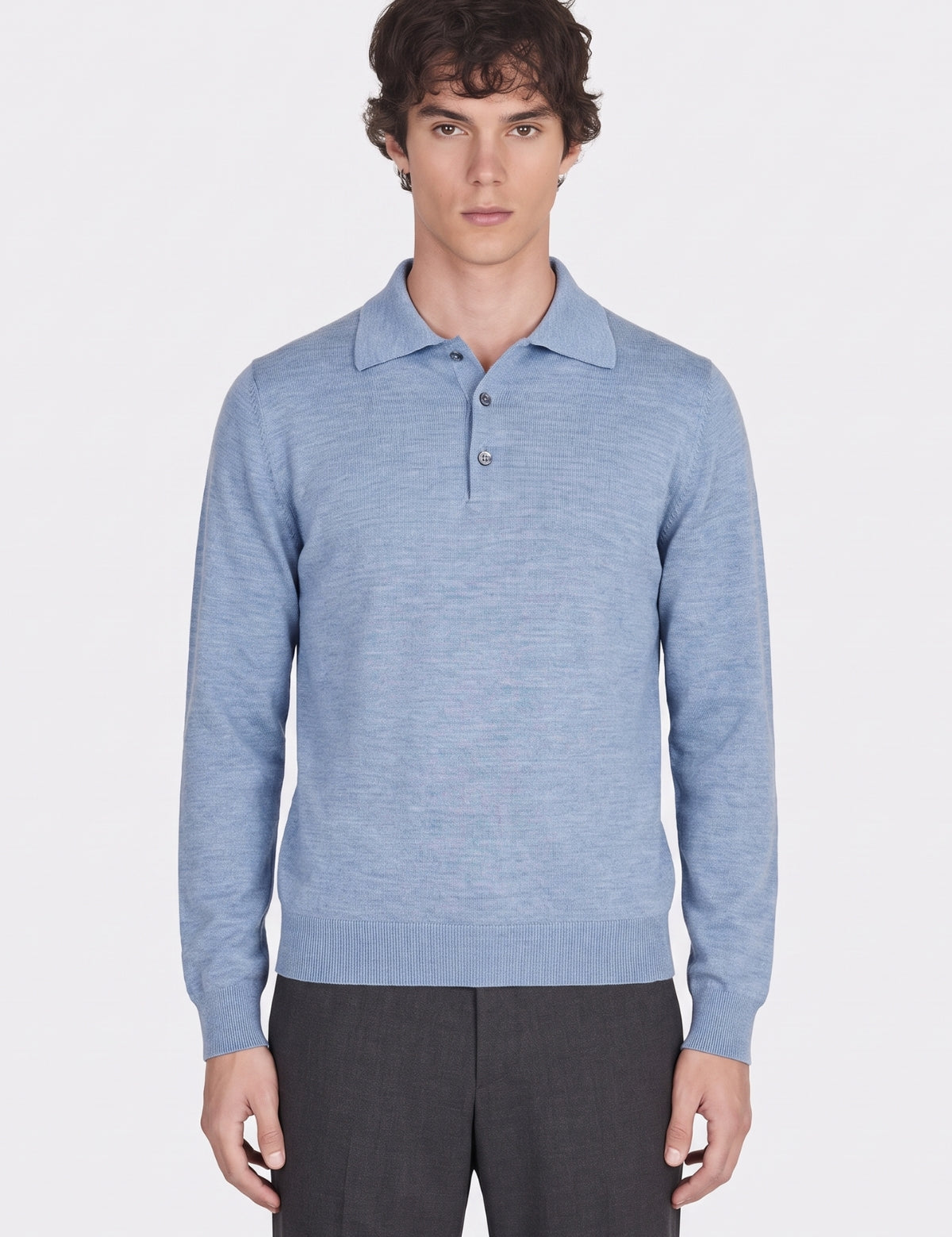 Four Brothers- Polo Lana Merino Celeste