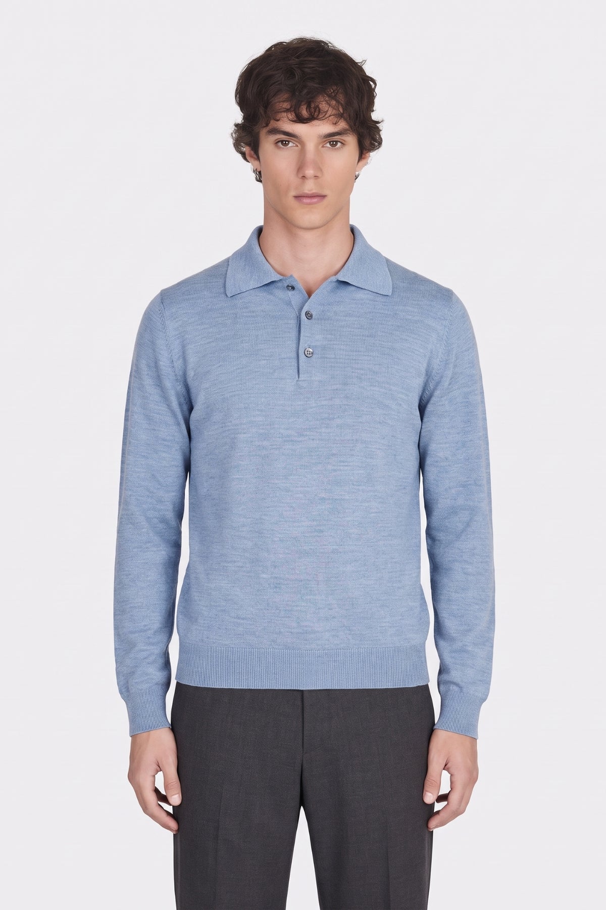 Four Brothers- Polo Lana Merino Celeste