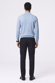 Four Brothers- Polo Lana Merino Celeste
