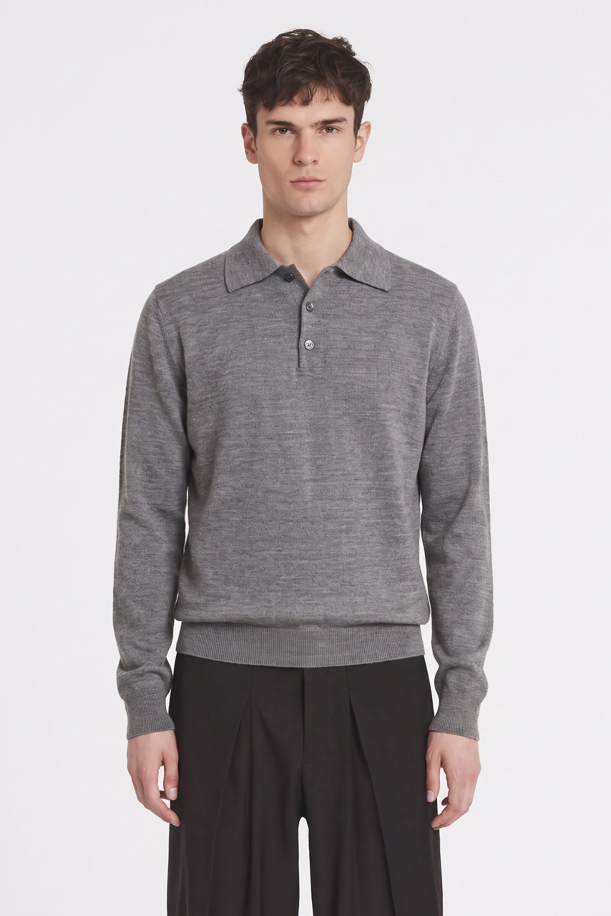 Four Brothers- Polo Lana Merino Grigio Mélange