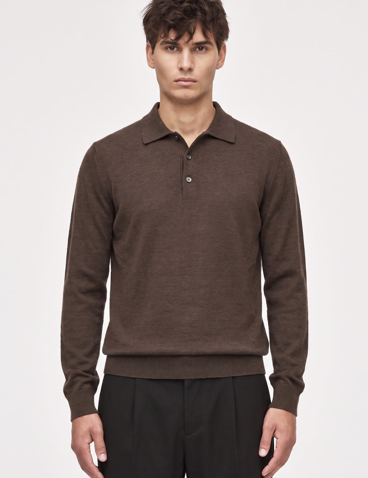 Four Brothers- Polo Lana Merino Marrone