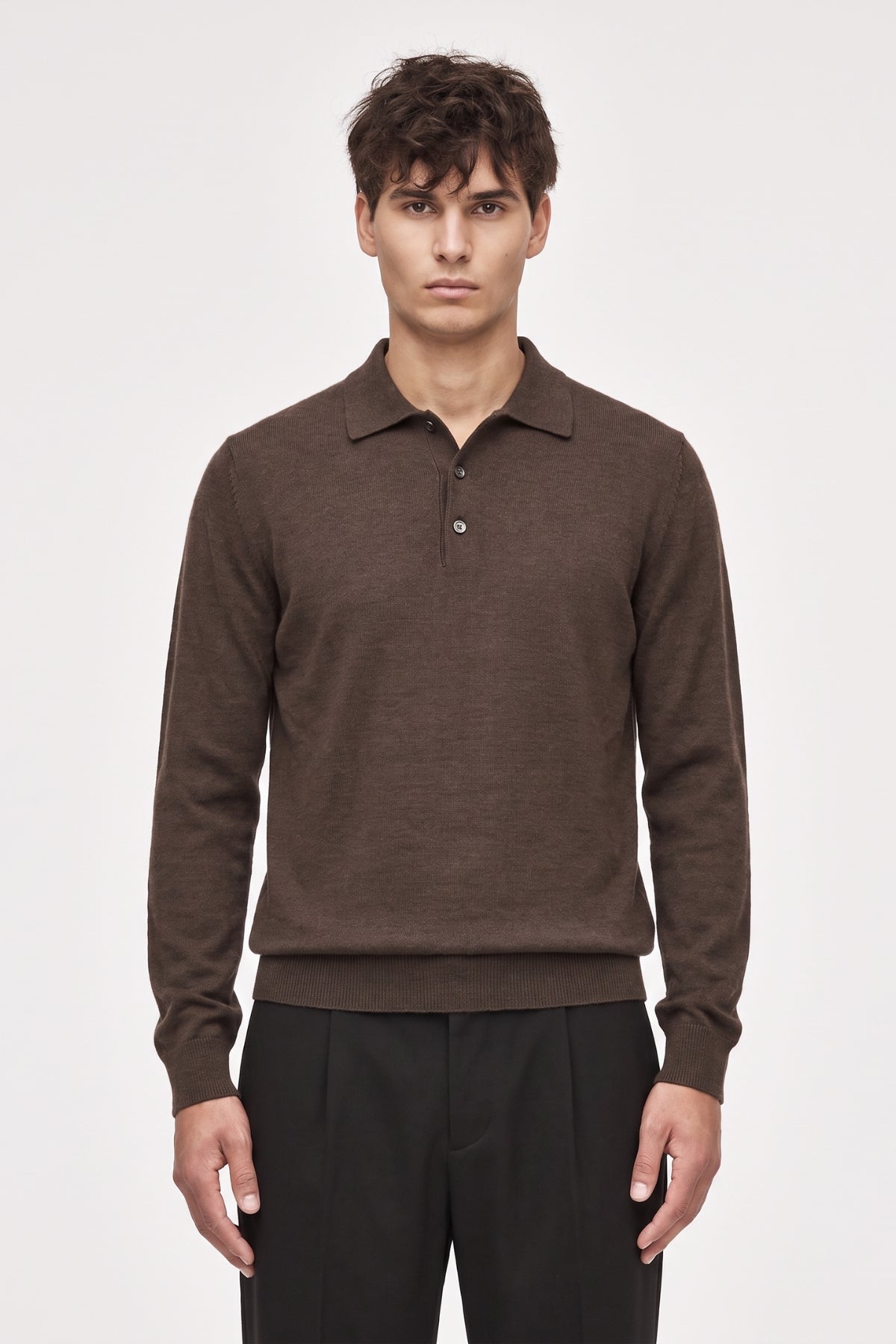 Four Brothers- Polo Lana Merino Marrone