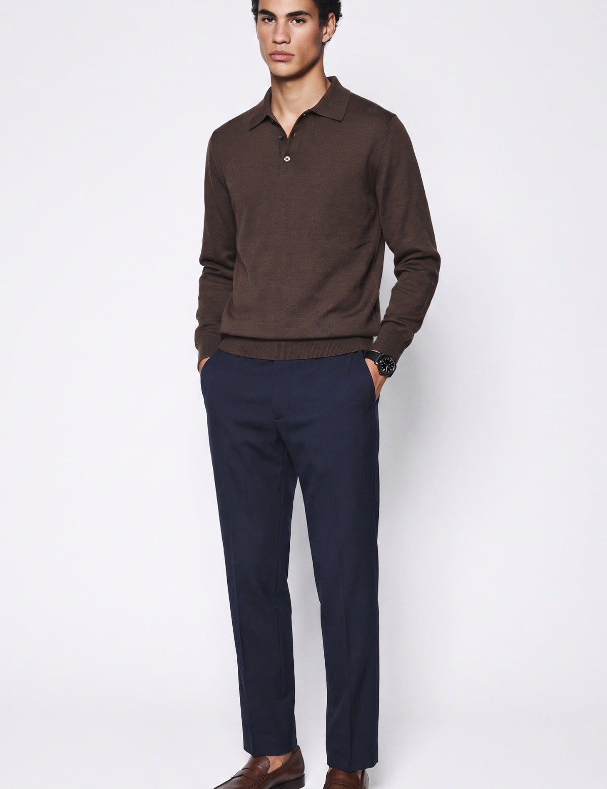 Four Brothers- Polo Lana Merino Marrone