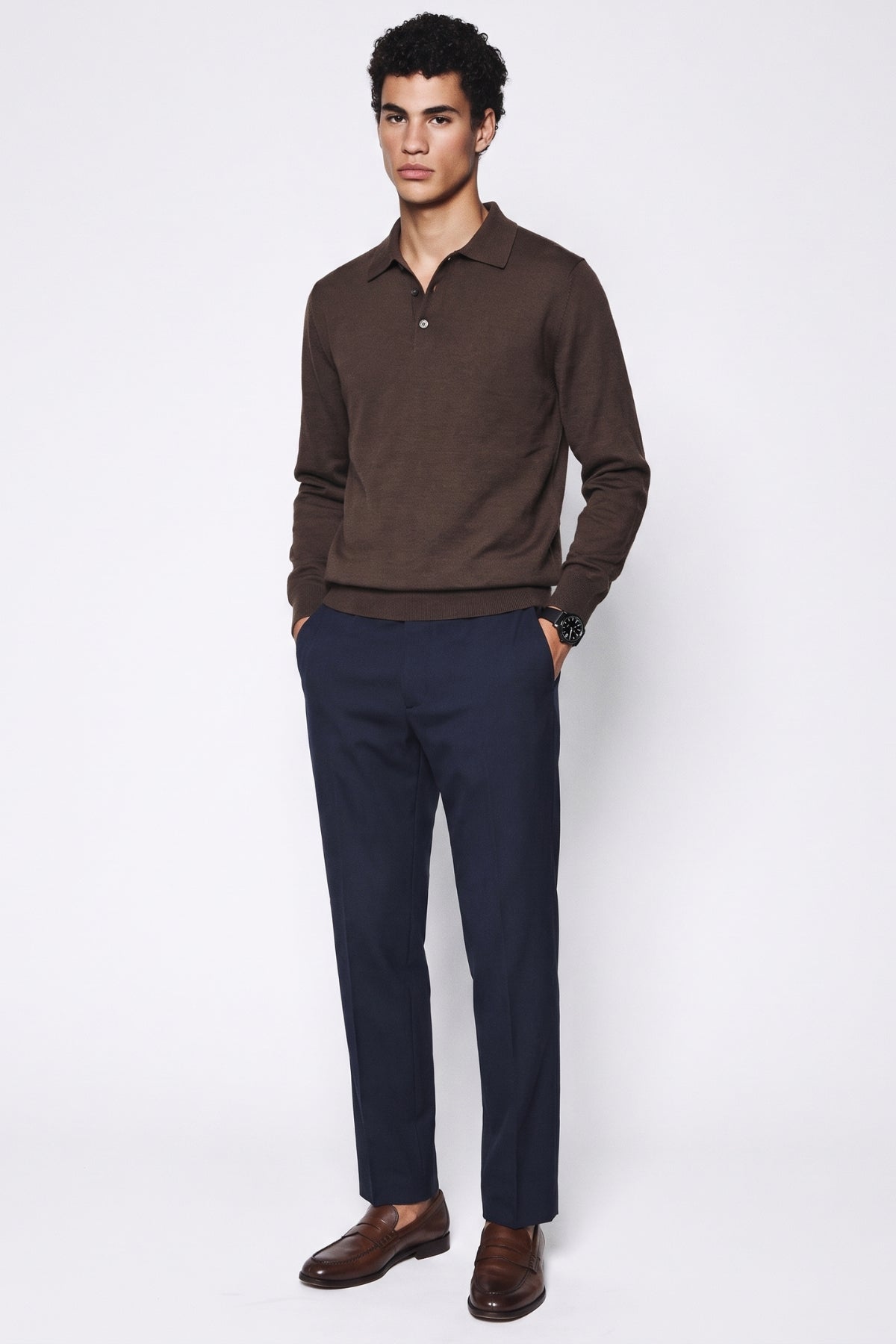 Four Brothers- Polo Lana Merino Marrone