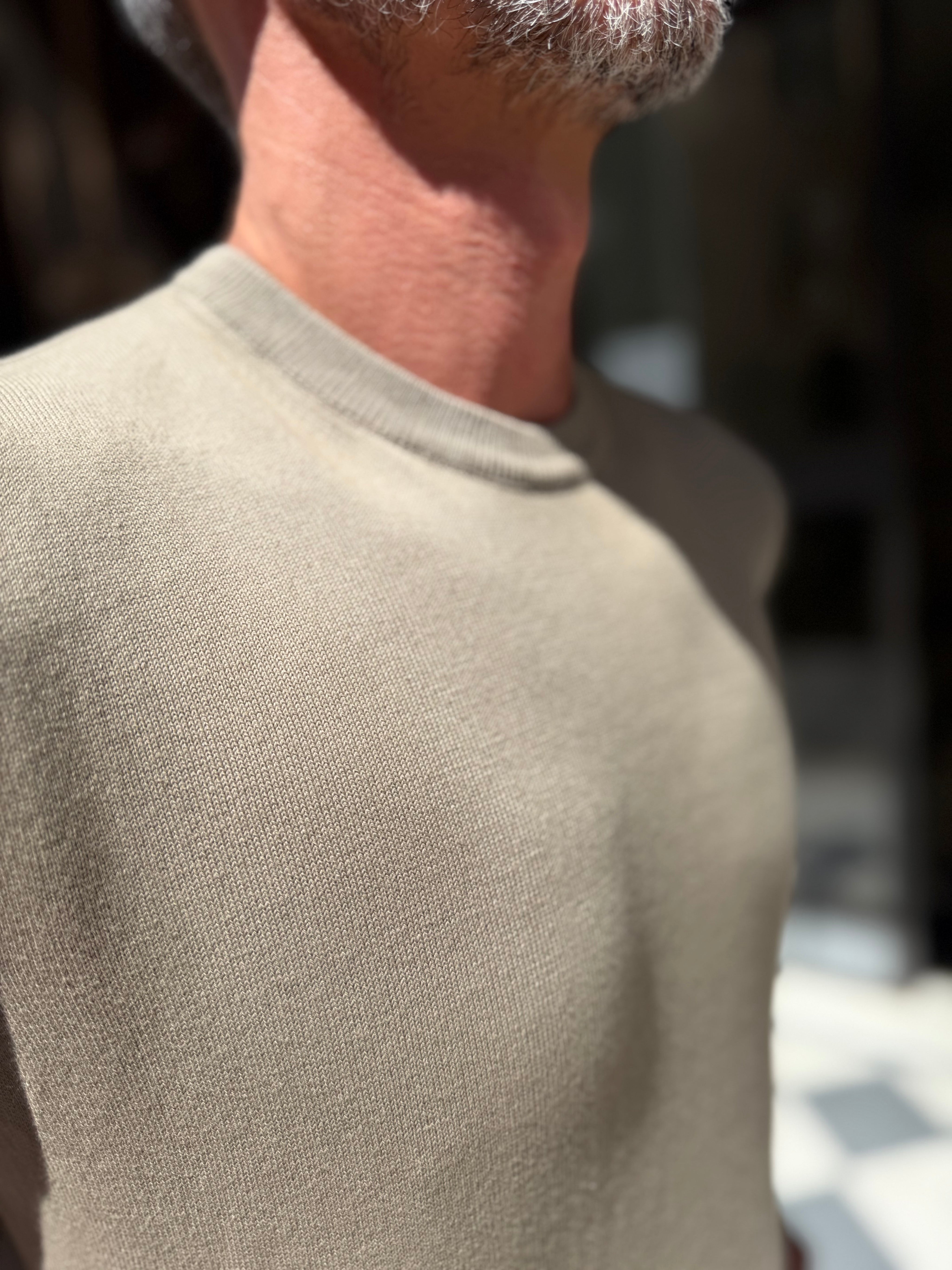 Four Brothers- T-Shirt in Filo di Cotone Beige