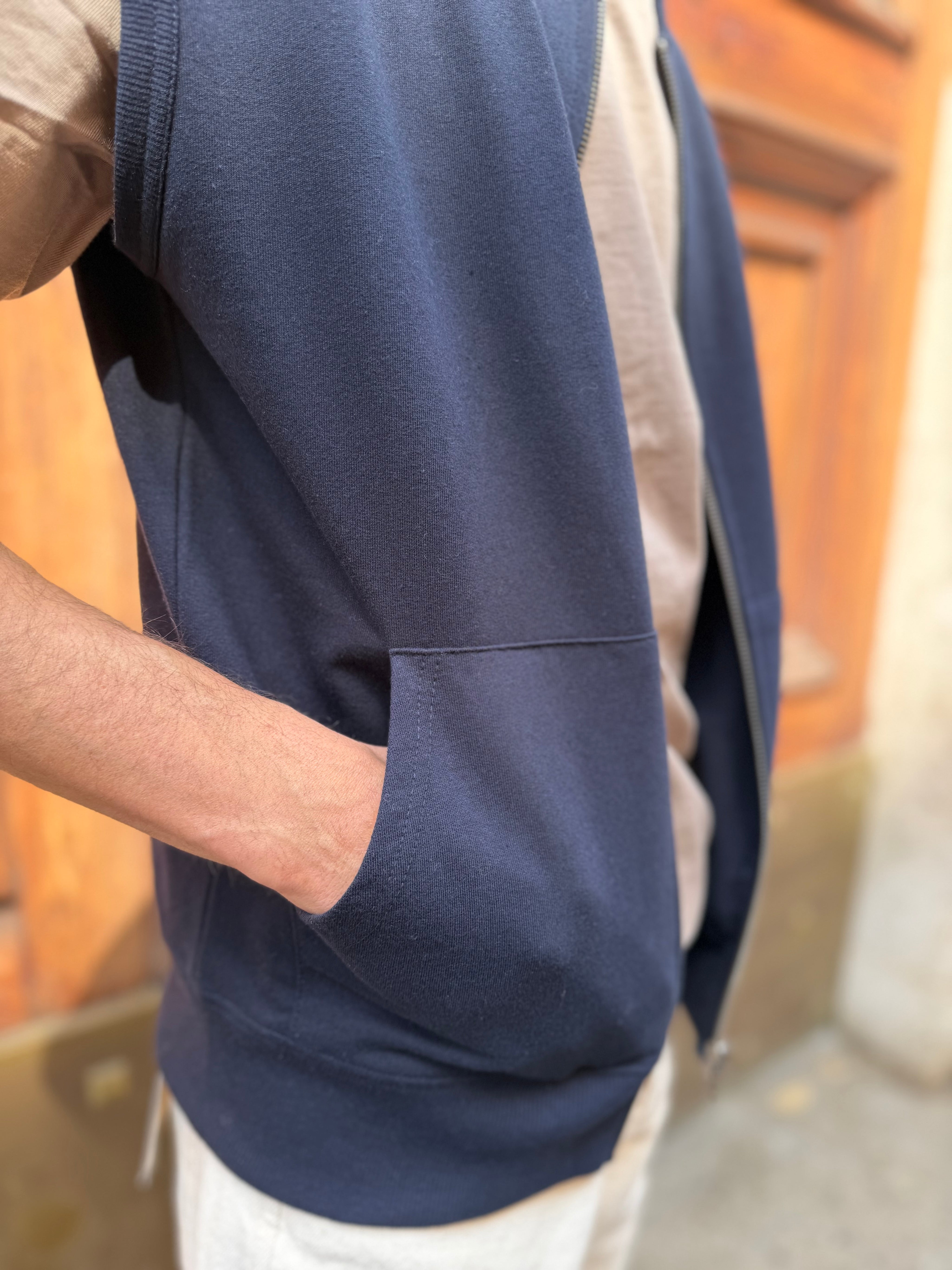 Four Brothers - Gilet in Cotone Blu